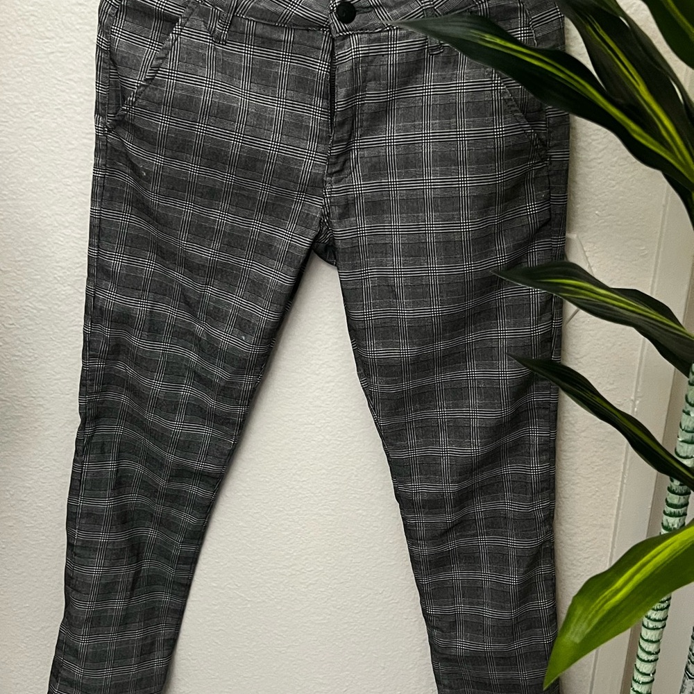 Gray Plaid Pants